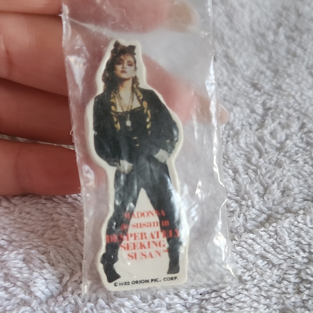 MADONNA 1985 Black and White Brooch